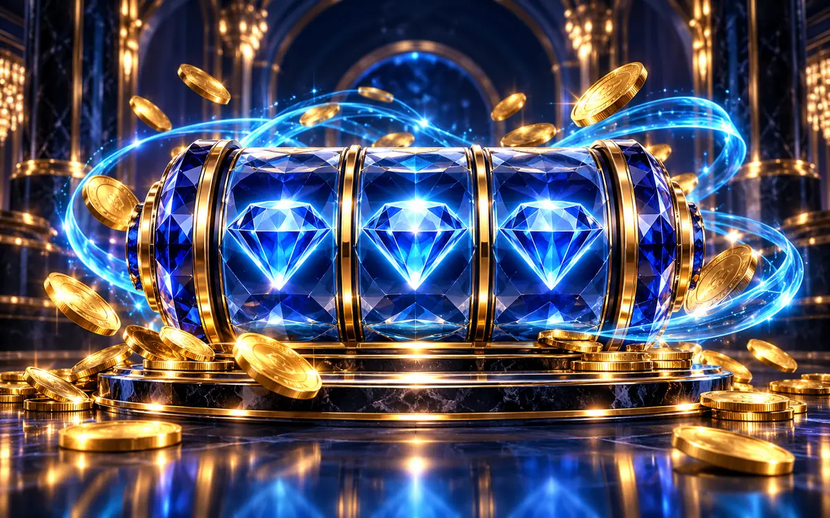 Safir kristal ve altın detaylı free spin makinesi